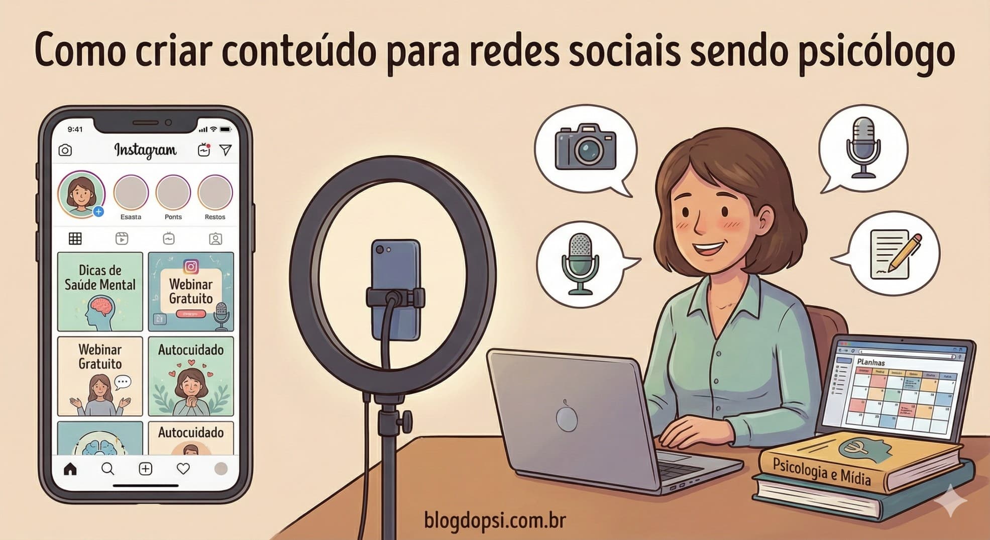 Como criar conteúdo para redes sociais sendo psicólogo